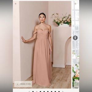 Revelry Kennedy Chiffon Convertible bridesmaid Dress in Antique Blush